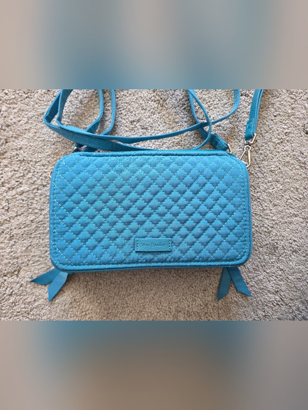 Vera Bradley Quilted Aqua Crossbody Bag